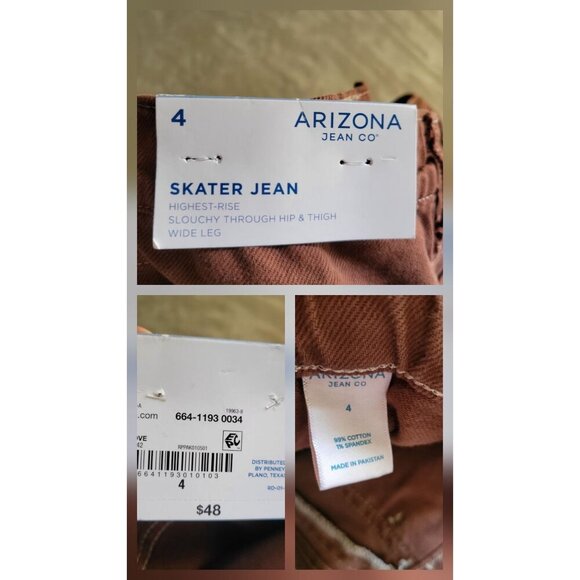 Arizona Juniors Women's Highest Rise Slouchy Through Hip Skater Jean US 4 - Picture 10 of 10